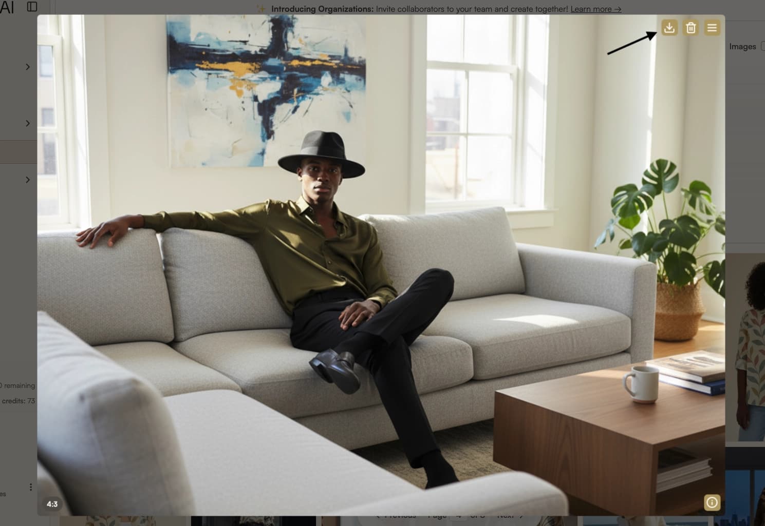 Open the download menu from Gallery