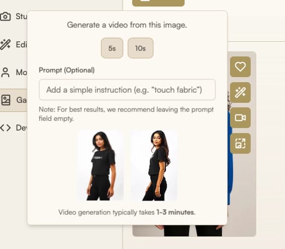 Configure video settings with an optional prompt