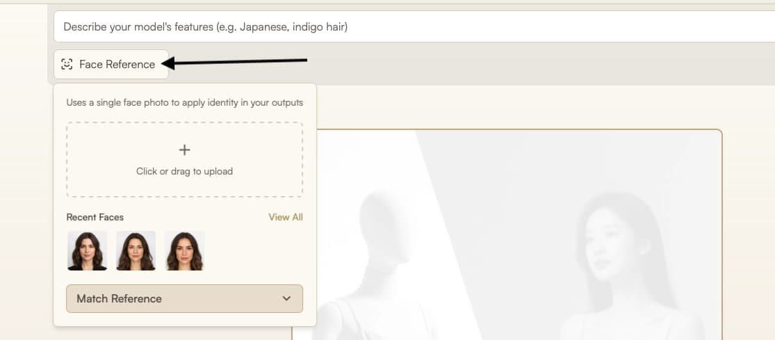 Use a face reference to match a specific person