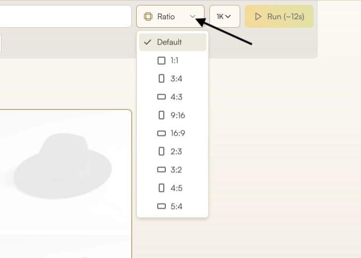 Select ratio and resolution for catalog-ready output