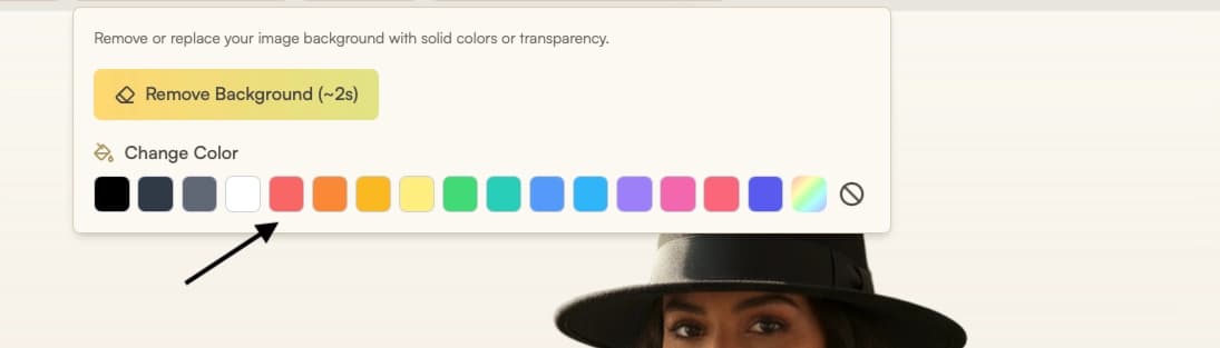 Choose transparent or solid color output after removal