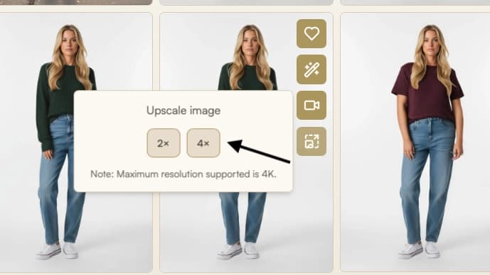 Choose an Upscale option